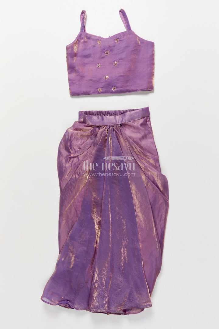 The Nesavu Girls Fancy Lehenga Girls Lehenga Set with Jacket for Festive Weddings Nesavu Nesavu girls lehenga set embroidered jacket weddings festive parties