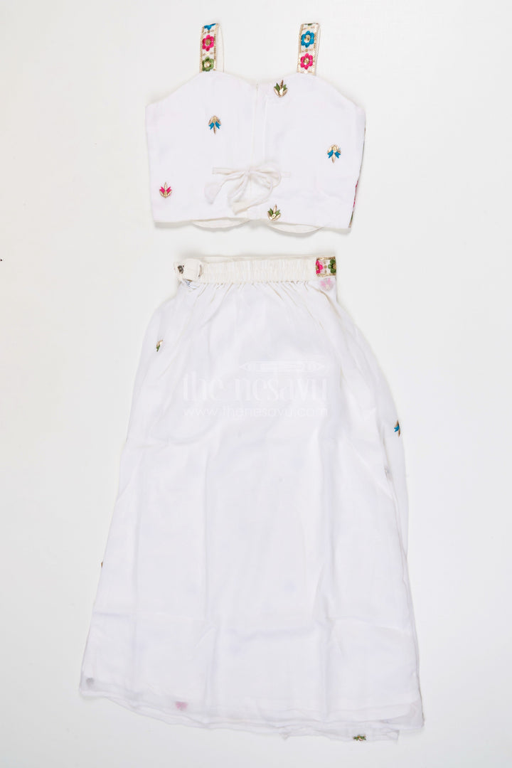 The Nesavu Girls Fancy Lehenga Girls Lehenga Set with Jacket for Wedding Functions Nesavu Nesavu Girls Georgette Lehenga Set With Embroidered Jacket For Weddings Receptions And Festive Occasions