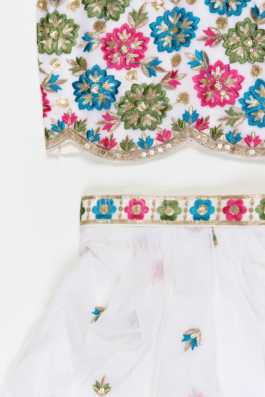 The Nesavu Girls Fancy Lehenga Girls Lehenga Set with Jacket for Wedding Functions Nesavu Nesavu Girls Georgette Lehenga Set With Embroidered Jacket For Weddings Receptions And Festive Occasions