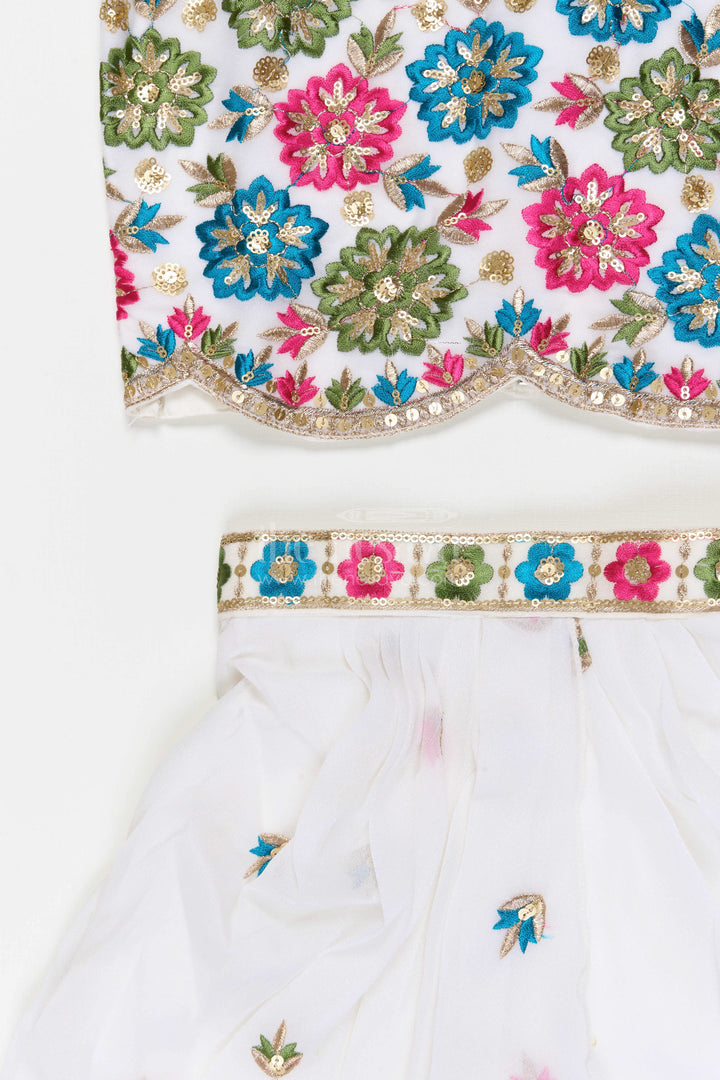 The Nesavu Girls Fancy Lehenga Girls Lehenga Set with Jacket for Wedding Functions Nesavu Nesavu Girls Georgette Lehenga Set With Embroidered Jacket For Weddings Receptions And Festive Occasions