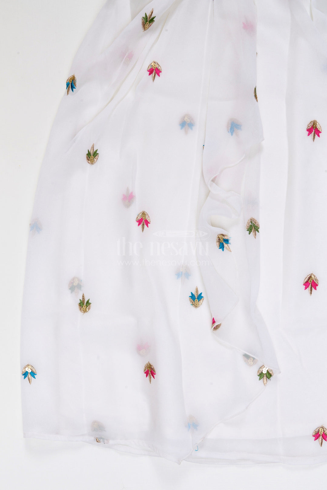 The Nesavu Girls Fancy Lehenga Girls Lehenga Set with Jacket for Wedding Functions Nesavu Nesavu Girls Georgette Lehenga Set With Embroidered Jacket For Weddings Receptions And Festive Occasions