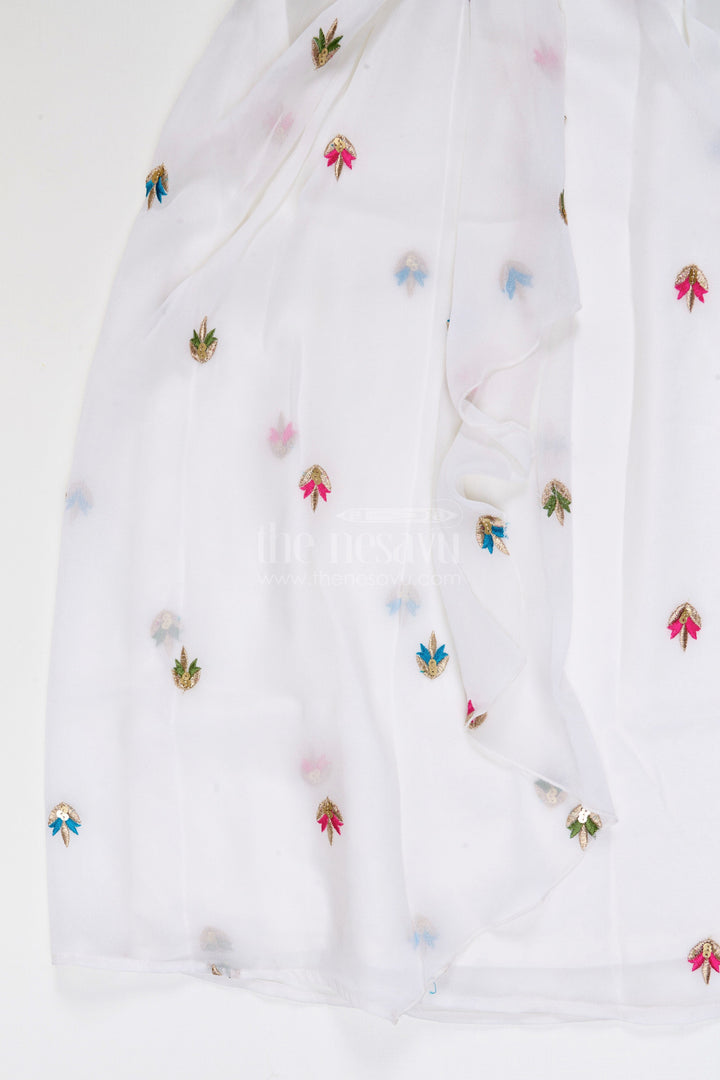 The Nesavu Girls Fancy Lehenga Girls Lehenga Set with Jacket for Wedding Functions Nesavu Nesavu Girls Georgette Lehenga Set With Embroidered Jacket For Weddings Receptions And Festive Occasions