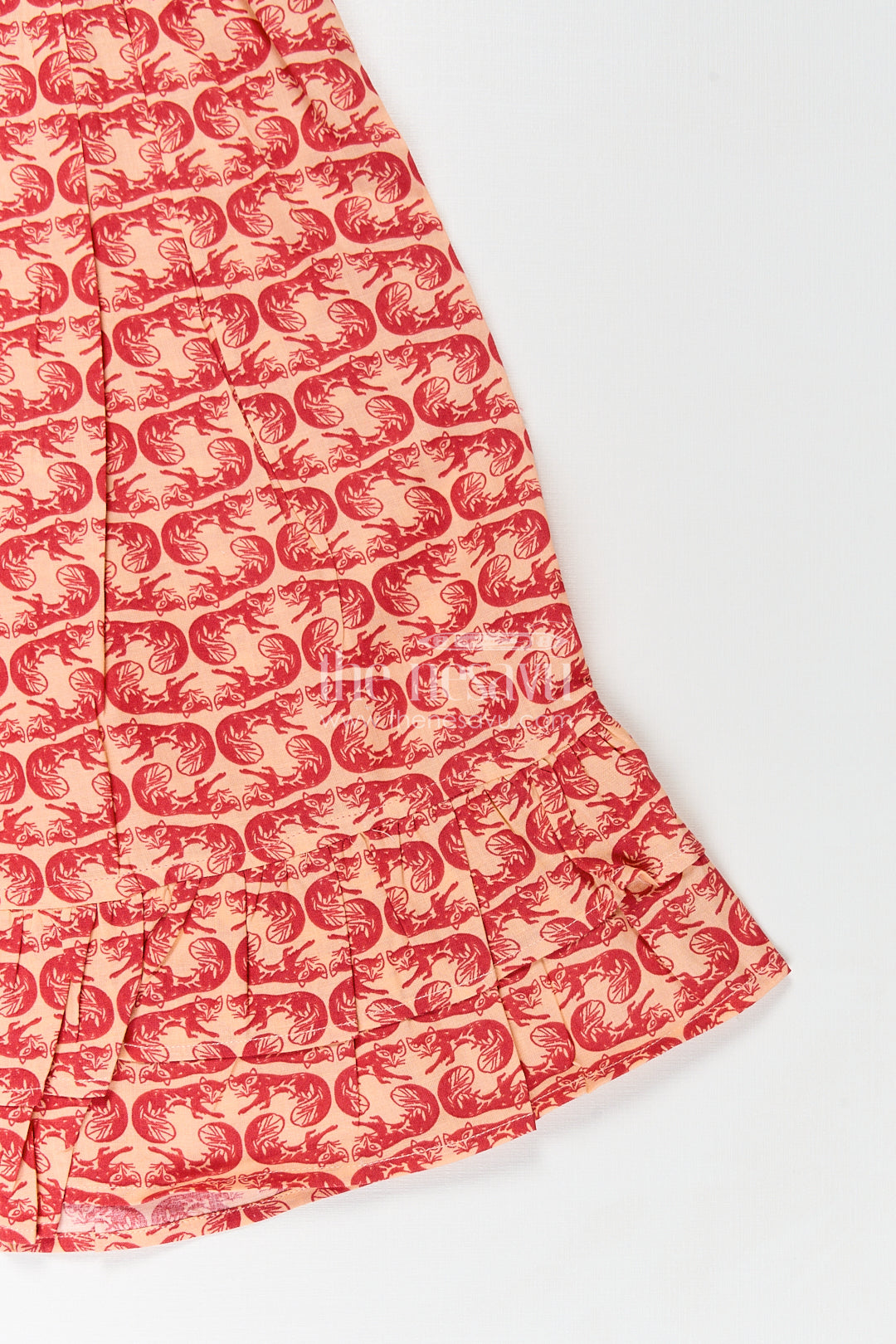 The Nesavu Girls Cotton Frock Girls Long Frocks for Birthday Party in Cotton with Animal Digital Print and Ruffle Trim Sleeves Nesavu Nesavu Girls Long Frocks Birthday Party Cotton Animal Digital Print Ruffle Sleeves