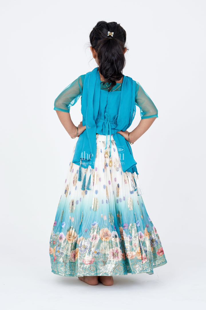 The Nesavu Girls Lehenga Choli Girls Mirror Work Lehenga Design with Embroidered Blouse and Georgette Skirt for Festive Wear Nesavu Nesavu Girls Mirror Work Lehenga Design Embroidered Blouse Georgette Skirt Weddings