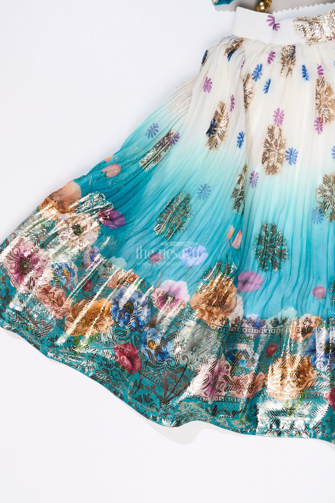 The Nesavu Girls Lehenga Choli Girls Mirror Work Lehenga Design with Embroidered Blouse and Georgette Skirt for Festive Wear Nesavu Nesavu Girls Mirror Work Lehenga Design Embroidered Blouse Georgette Skirt Weddings