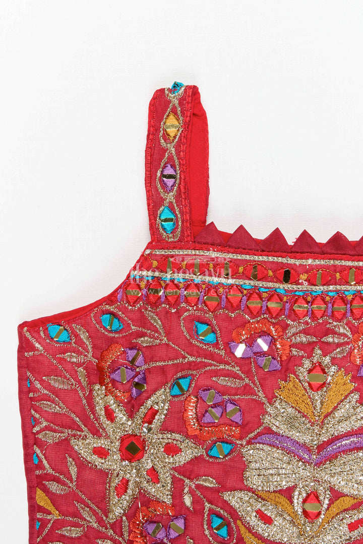 The Nesavu Girls Ethnic Lehenga Girls Mirror Work Lehenga for Wedding and Festive Wear Nesavu Nesavu Girls Georgette Mirror Work Lehenga Choli For Weddings Receptions And Festive Celebrations