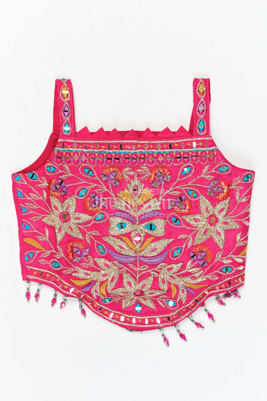 The Nesavu Girls Ethnic Lehenga Girls Mirror Work Lehenga for Wedding and Festive Wear Nesavu Nesavu Girls Georgette Mirror Work Lehenga Choli For Weddings Receptions And Festive Celebrations