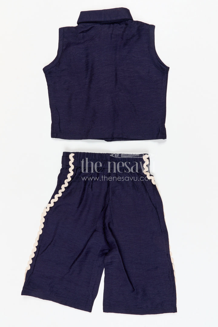 The Nesavu Girls Co-Ord Sets Girls Modern Bubble Crepe Co-ord Set for Stylish Outings and Everyday Comfort Nesavu Nesavu girls bubble crepe co-ord set for stylish outings casual wear and kids summer fashion