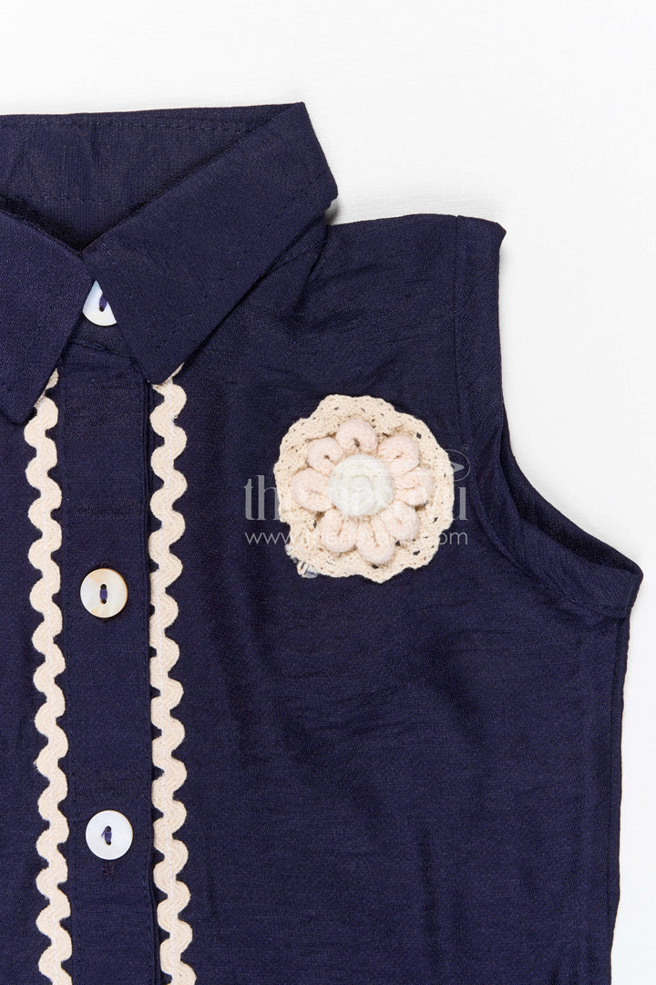 The Nesavu Girls Co-Ord Sets Girls Modern Bubble Crepe Co-ord Set for Stylish Outings and Everyday Comfort Nesavu Nesavu girls bubble crepe co-ord set for stylish outings casual wear and kids summer fashion