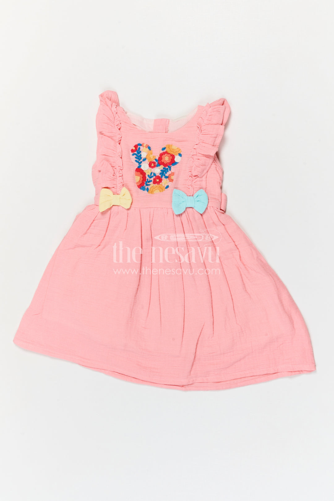 The Nesavu Girls Cotton Frock Girls Muslin Cotton Frock for Charming Outings and Birthday Gatherings Nesavu Nesavu Girls Muslin Cotton Embroidered Frock For Birthday Gatherings And Casual Outings
