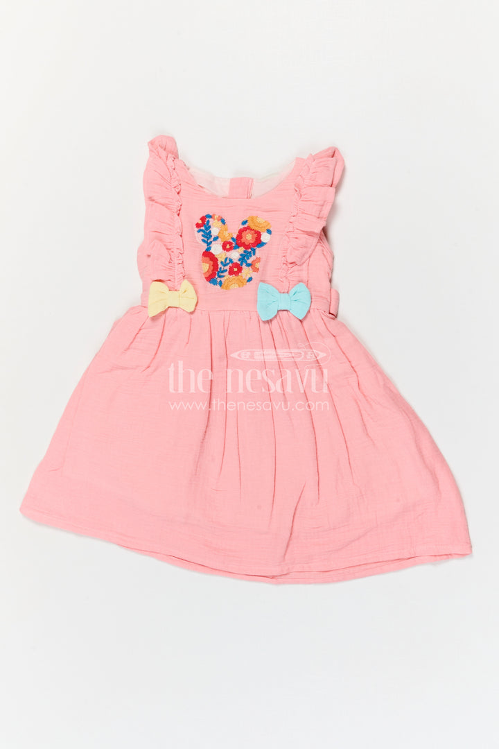 The Nesavu Girls Cotton Frock Girls Muslin Cotton Frock for Charming Outings and Birthday Gatherings Nesavu Nesavu Girls Muslin Cotton Embroidered Frock For Birthday Gatherings And Casual Outings