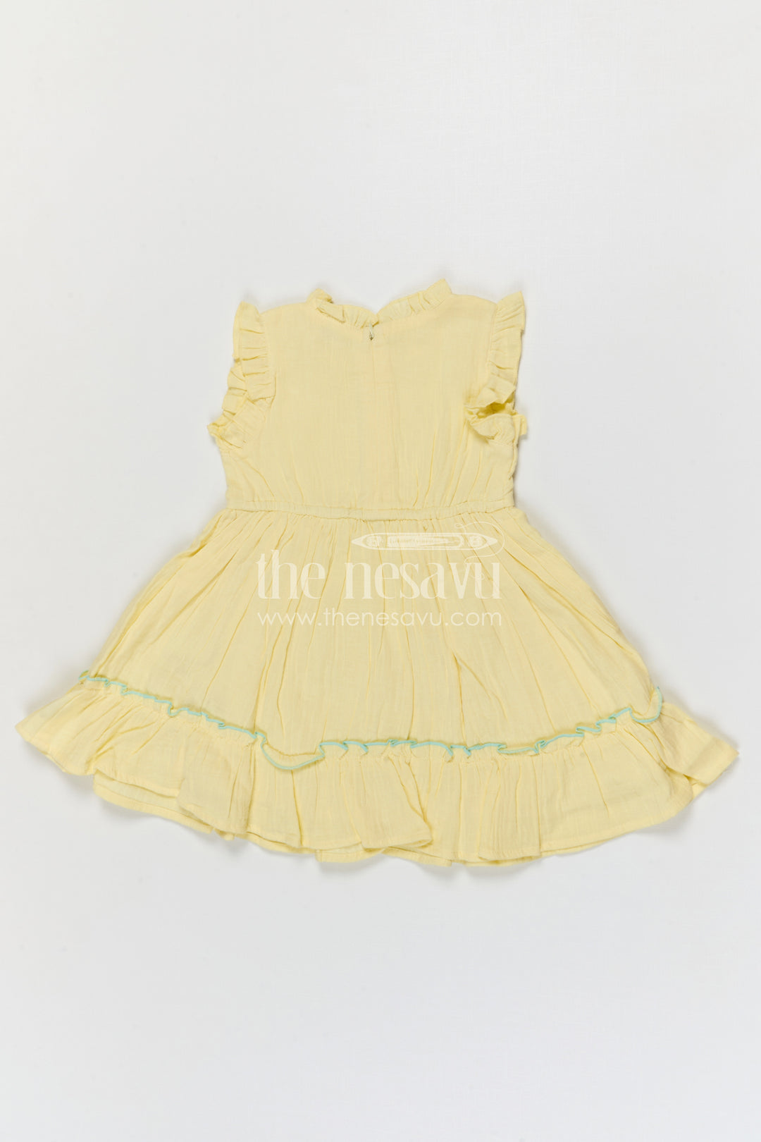 The Nesavu Girls Cotton Frock Girls Muslin Cotton Frock with Embroidered Jacket for Festive Outings and Celebrations Nesavu Nesavu Girls Muslin Cotton Frock With Embroidered Jacket For Festive Celebrations