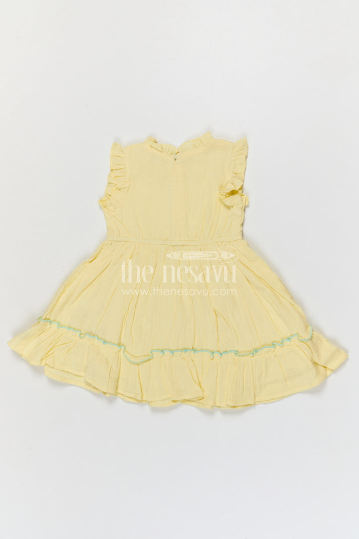 The Nesavu Girls Cotton Frock Girls Muslin Cotton Frock with Embroidered Jacket for Festive Outings and Celebrations Nesavu Nesavu Girls Muslin Cotton Frock With Embroidered Jacket For Festive Celebrations