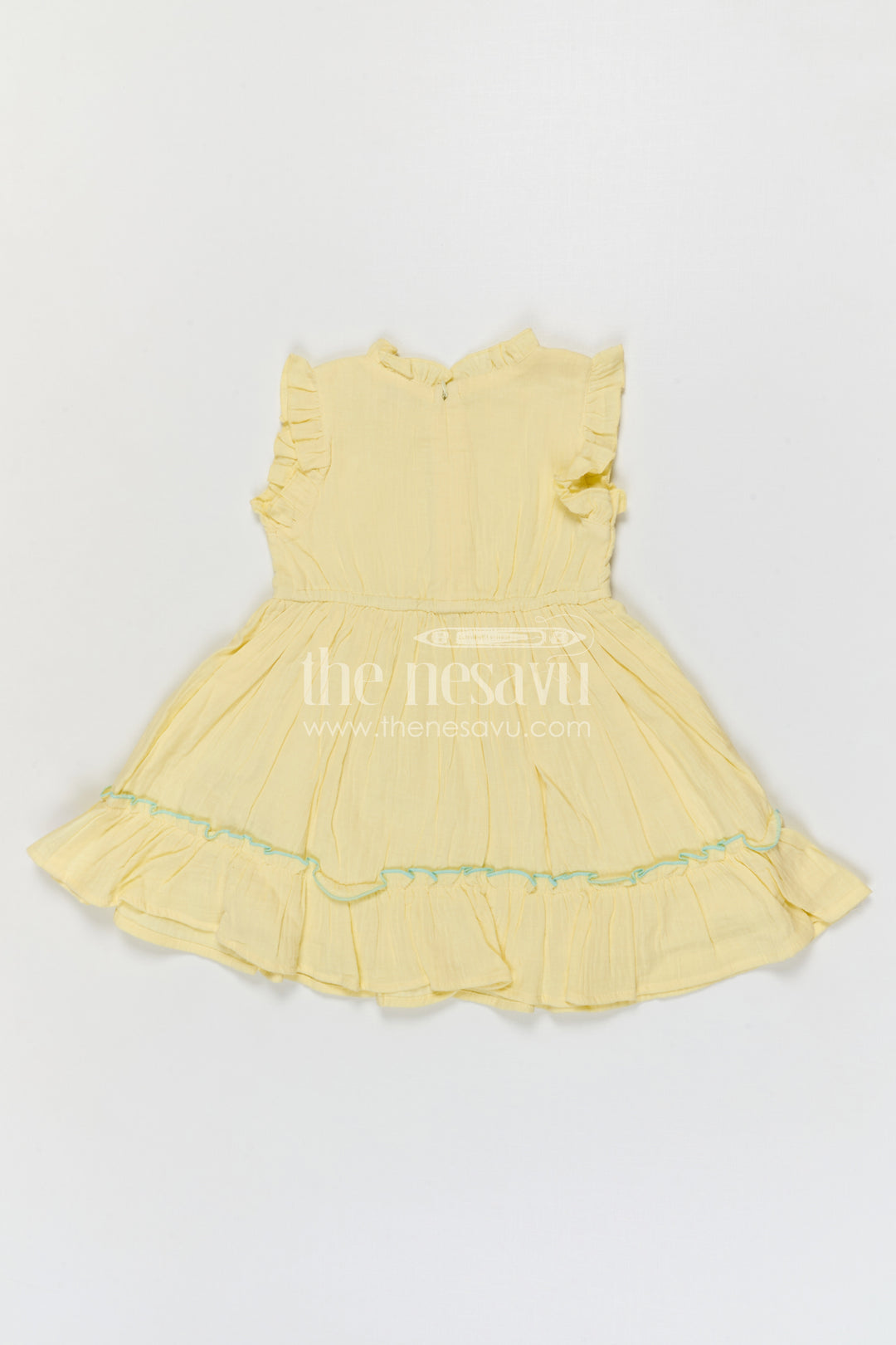 The Nesavu Girls Cotton Frock Girls Muslin Cotton Frock with Embroidered Jacket for Festive Outings and Celebrations Nesavu Nesavu Girls Muslin Cotton Frock With Embroidered Jacket For Festive Celebrations