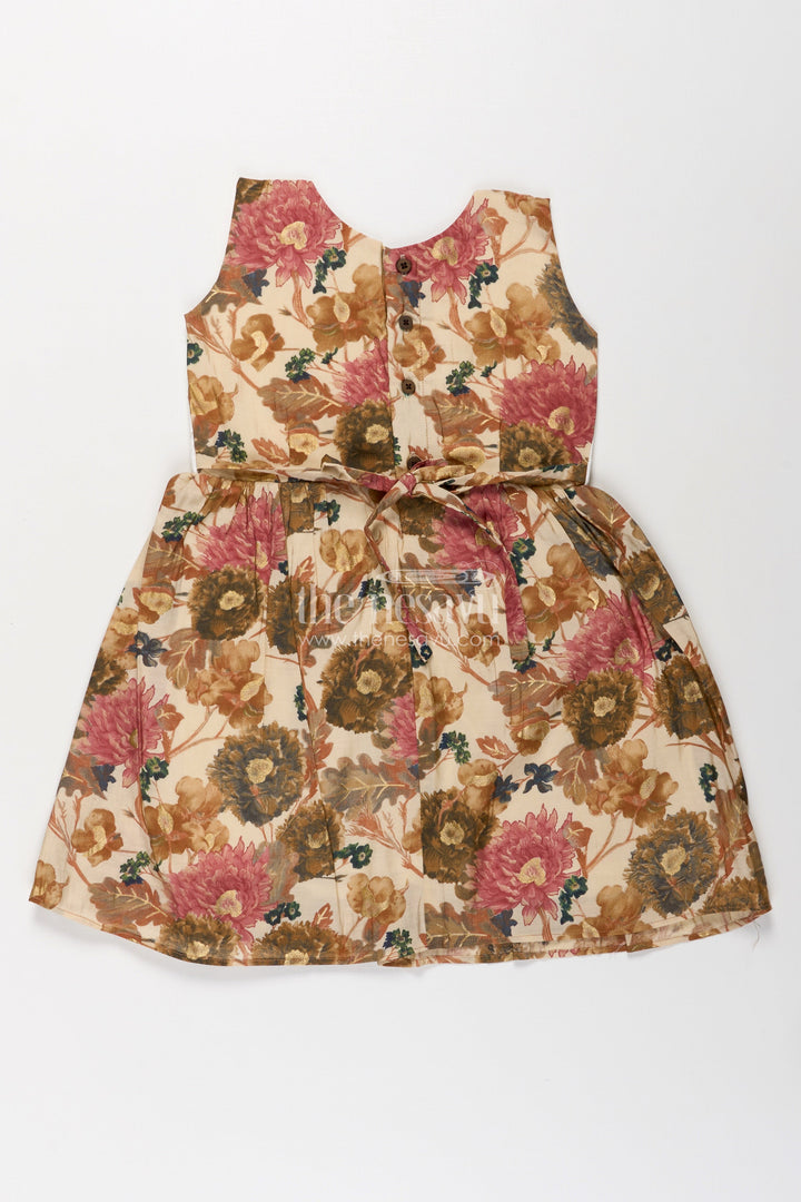 The Nesavu Girls Fancy Frock Girls Muslin Silk Fancy Frock with Gathered Floral Skirt and Pintuck Yoke in Fancy Frock Ka Design Style Nesavu Girls fancy frock ka design Muslin Silk Floral Print Skirt Pintuck Yoke | The Nesavu