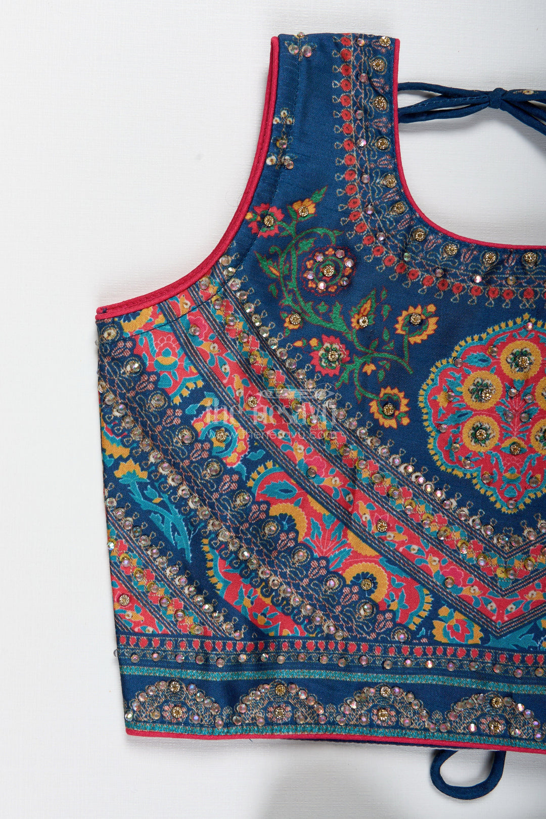 The Nesavu Girls Lehenga Choli Girls Navy Blue Lehenga Choli for Weddings and Cultural Festivals Nesavu Nesavu Girls Navy Lehenga Choli Weddings Silk Blend Ethnic Wear Traditional Print