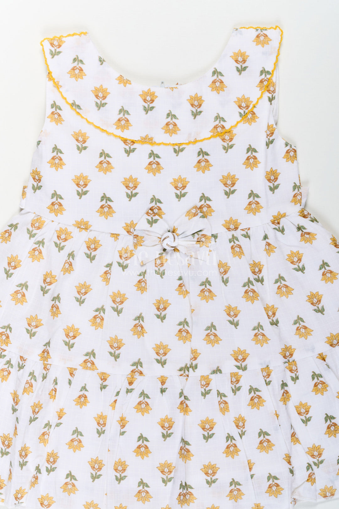 The Nesavu Baby Cotton Frocks Girls New Modern Frock in Pure Cotton with Floral Prints and Peter Pan Collar Nesavu Girls New Modern Frock Pure Cotton Floral Prints Peter Pan Collar | The Nesavu