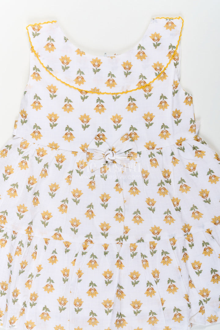 The Nesavu Baby Cotton Frocks Girls New Modern Frock in Pure Cotton with Floral Prints and Peter Pan Collar Nesavu Girls New Modern Frock Pure Cotton Floral Prints Peter Pan Collar | The Nesavu