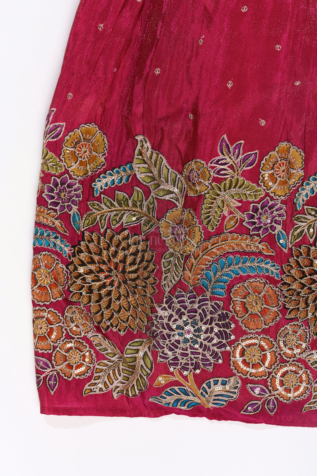 The Nesavu Girls Lehenga Choli Girls New Trendy Lehenga in Magenta with Intricate Threadwork and Mirror Embellishments Nesavu Girls Trendy Magenta Lehenga Set Embroidered Choli Mirror Work | The Nesavu