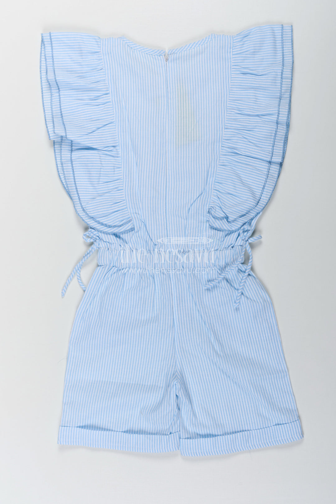 The Nesavu Girls Cotton Frock Girls Night Frock in Soft Cotton with Striped Pattern and Sequin Teddy Bear Design Nesavu Nesavu Girls Night Frock Soft Cotton Striped Pattern Sequin Teddy Bear Design