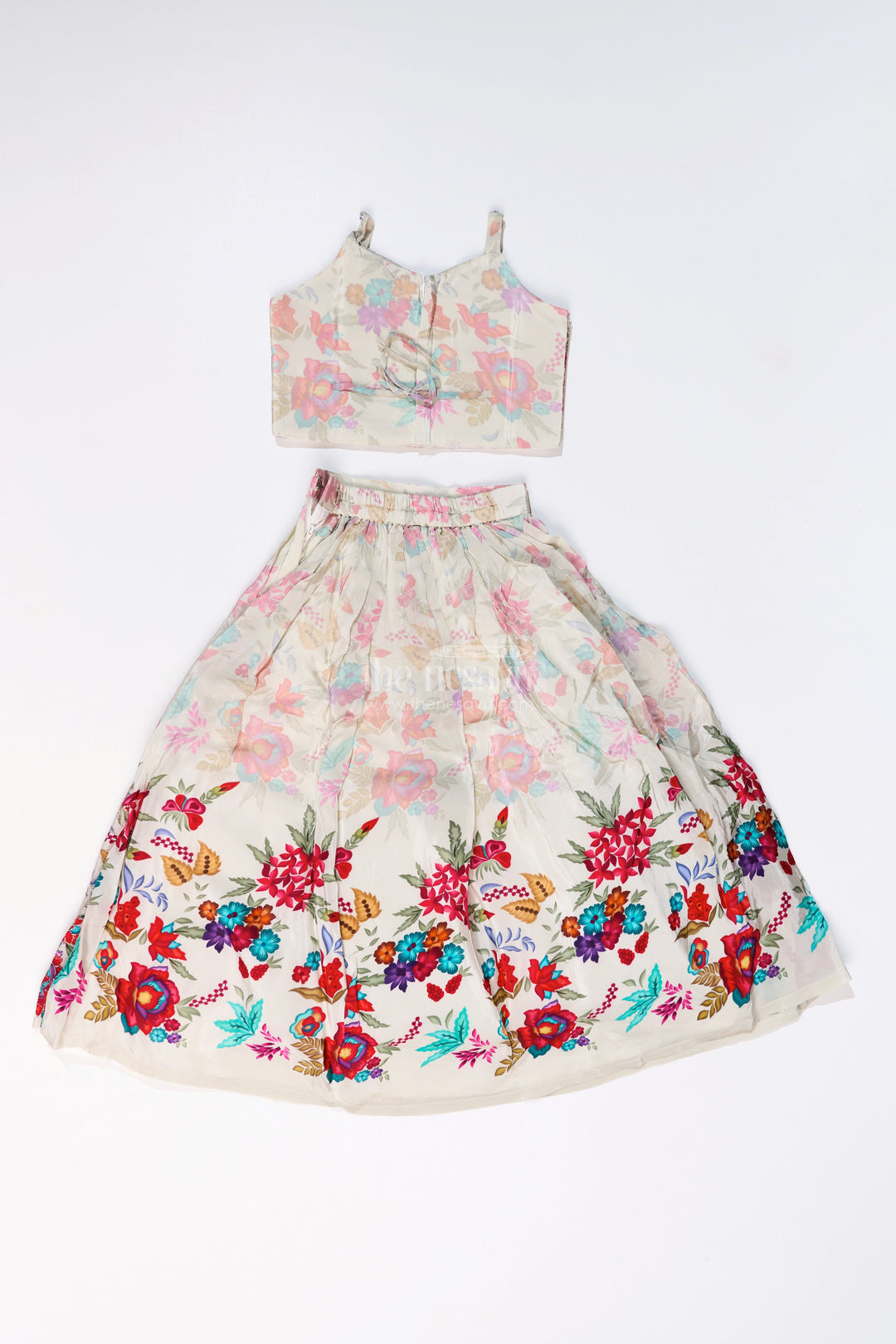 The Nesavu Girls Lehenga Choli Girls Off White Lehenga for Wedding with Floral Embroidery and Beaded Choli Nesavu Girls Off White Lehenga Wedding Floral Embroidery Beaded Choli | The Nesavu