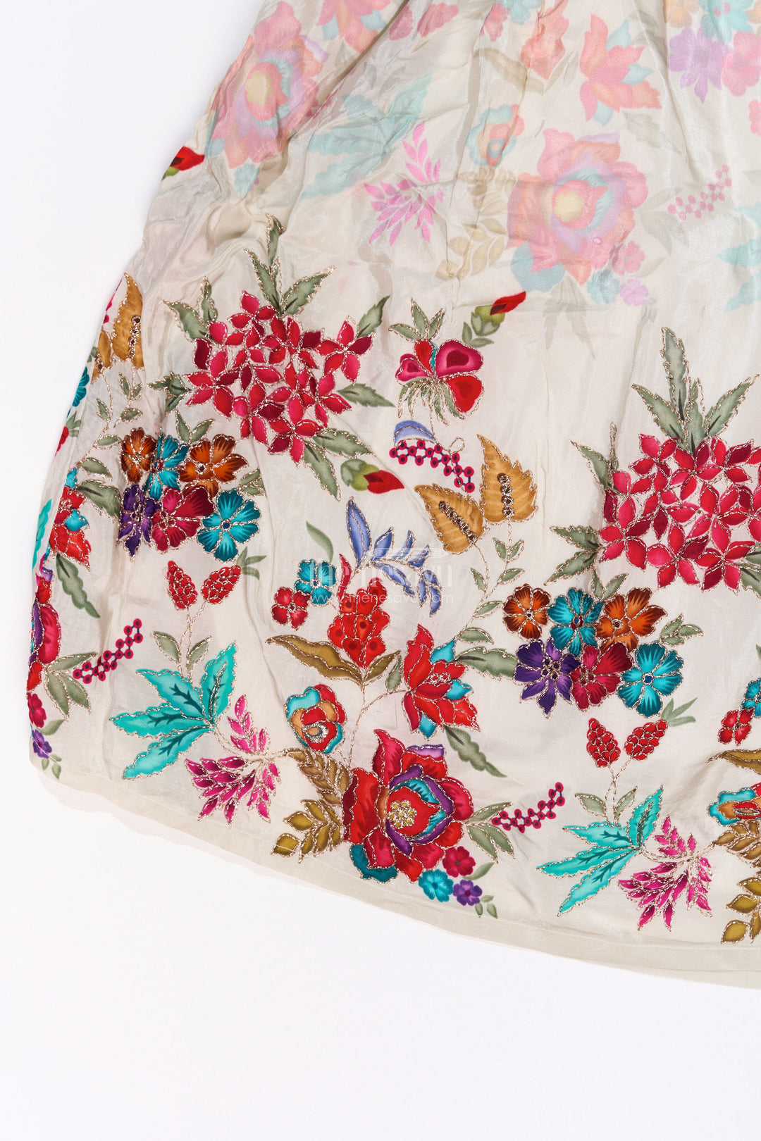 The Nesavu Girls Lehenga Choli Girls Off White Lehenga for Wedding with Floral Embroidery and Beaded Choli Nesavu Girls Off White Lehenga Wedding Floral Embroidery Beaded Choli | The Nesavu