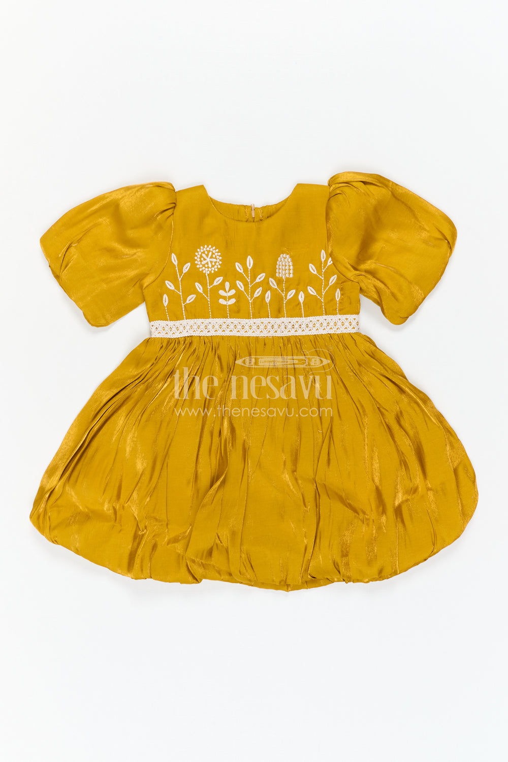 The Nesavu Girls Cotton Frock Girls Organza Frock for Festive Birthdays and Evening Parties Nesavu Nesavu Girls Organza Party Frock With Puff Sleeves For Birthdays And Festive Celebrations