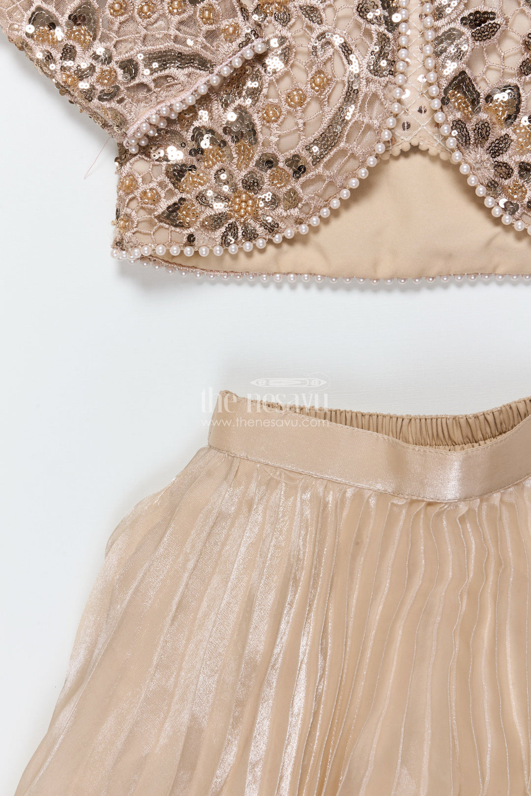 The Nesavu Girls Fancy Lehenga Girls Organza Lehenga with Embroidered Jacket for Birthday and Cultural Events Nesavu Nesavu girls organza lehenga embroidered jacket birthdays cultural performances