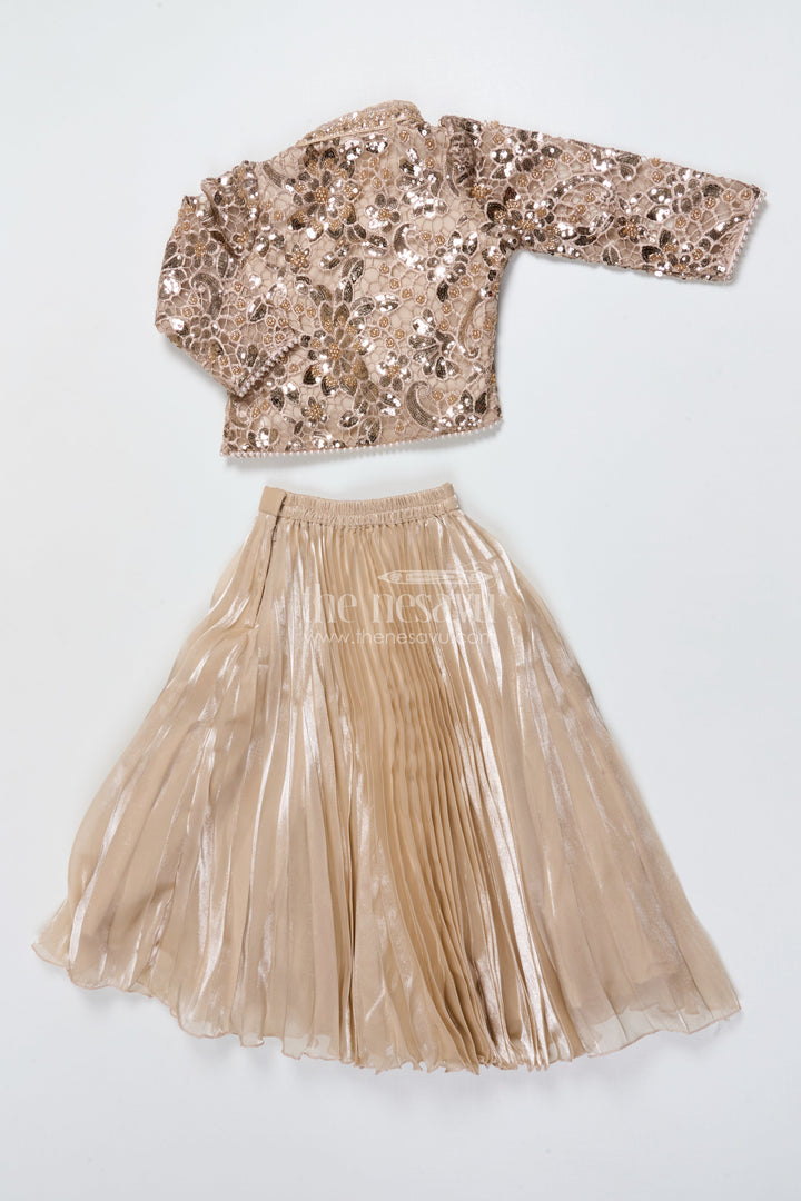 The Nesavu Girls Fancy Lehenga Girls Organza Lehenga with Embroidered Jacket for Birthday and Cultural Events Nesavu Nesavu girls organza lehenga embroidered jacket birthdays cultural performances