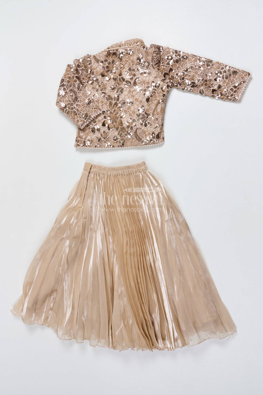 The Nesavu Girls Fancy Lehenga Girls Organza Lehenga with Embroidered Jacket for Birthday and Cultural Events Nesavu Nesavu girls organza lehenga embroidered jacket birthdays cultural performances