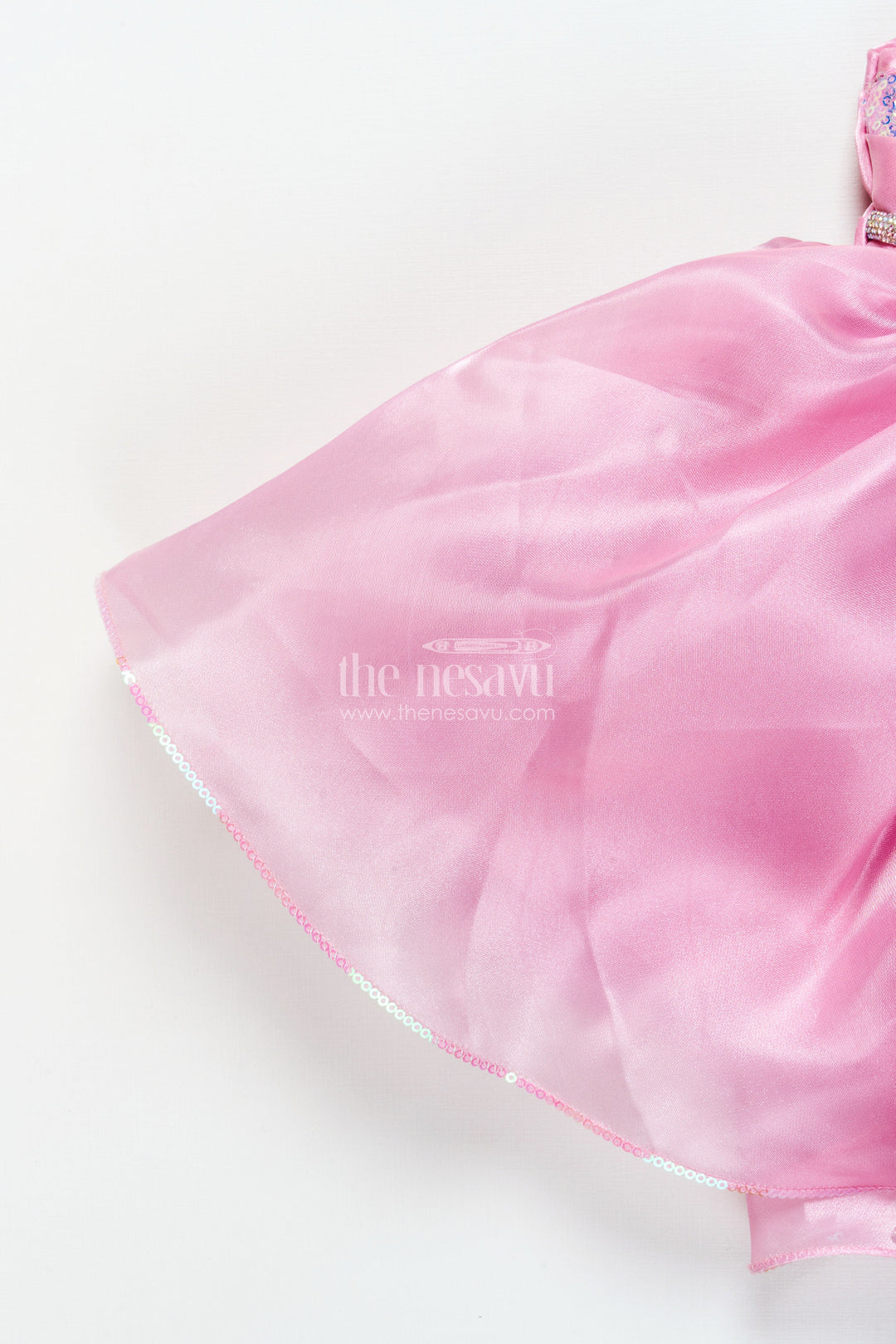 The Nesavu Girls Fancy Party Frock Girls Organza Party Frock with Sequin Work for Birthdays and Evening Events Nesavu Nesavu girls organza party frock sequin embroidery birthday celebrations evening wear