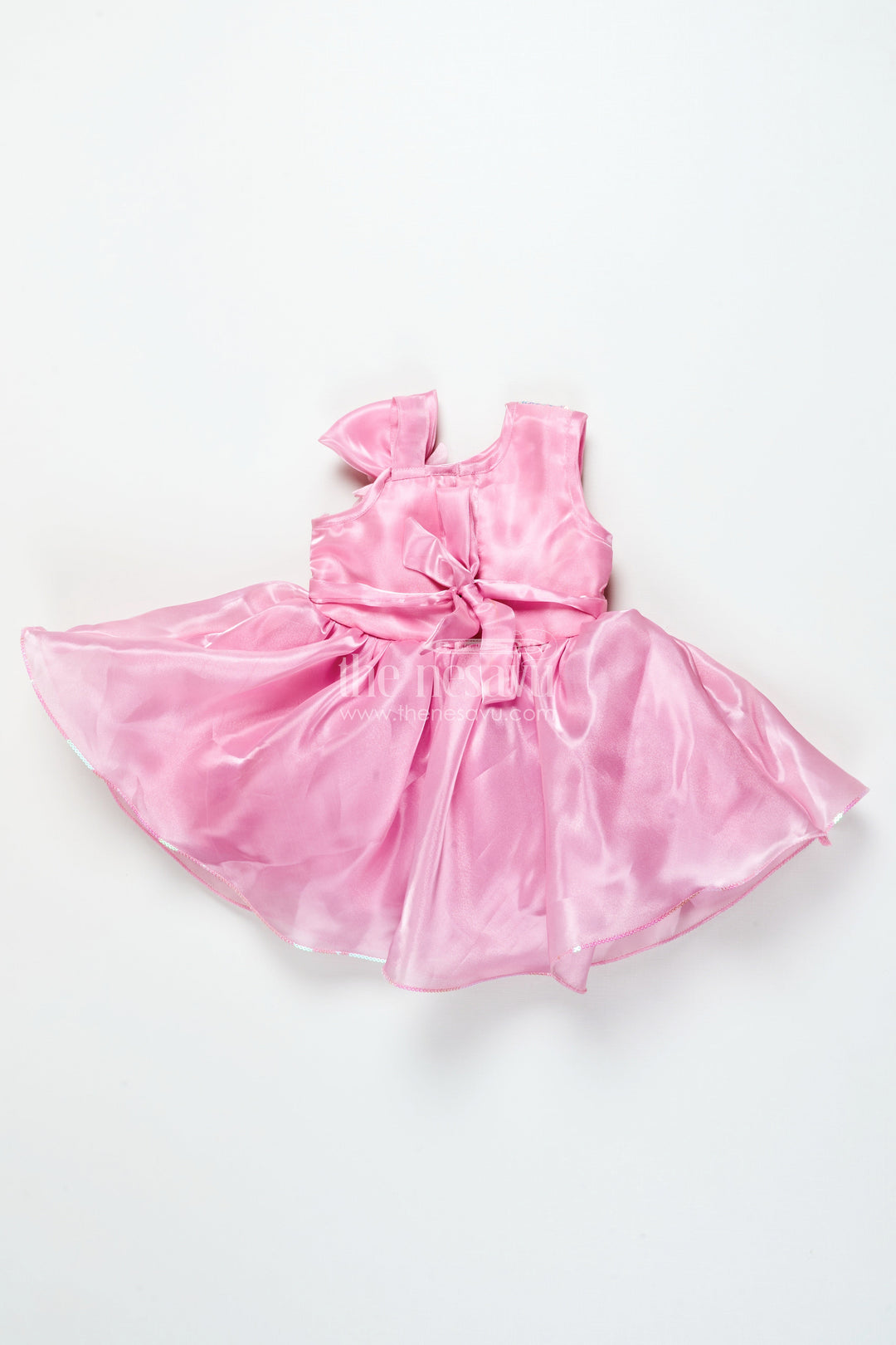 The Nesavu Girls Fancy Party Frock Girls Organza Party Frock with Sequin Work for Birthdays and Evening Events Nesavu Nesavu girls organza party frock sequin embroidery birthday celebrations evening wear