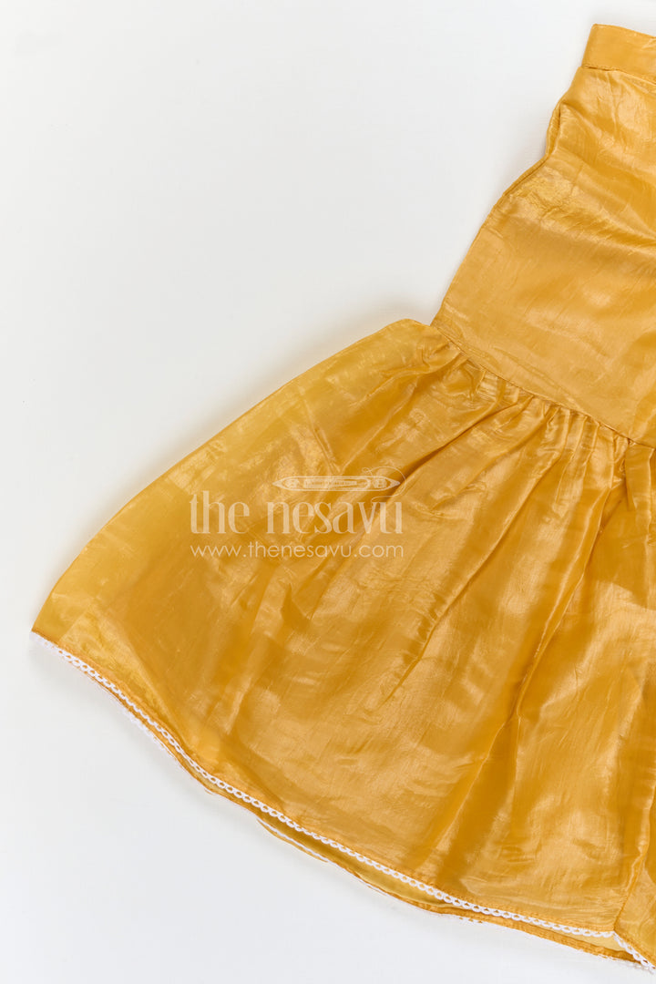 The Nesavu Girls Sharara / Plazo Set Girls Organza Sharara Set for Festive Celebrations and Wedding Events Nesavu Nesavu girls glaze organza sharara set with designer embroidered yoke for weddings and festive events