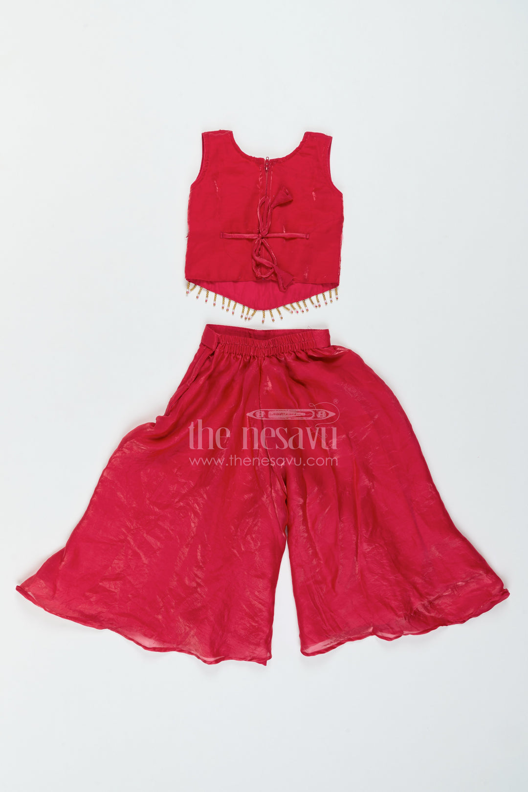 The Nesavu Girls Sharara / Plazo Set Girls Organza Sharara Set for Weddings Parties and Festive Functions Nesavu Nesavu Girls Organza Sharara Set For Weddings Parties Festive Functions And Elegant Family Celebrations