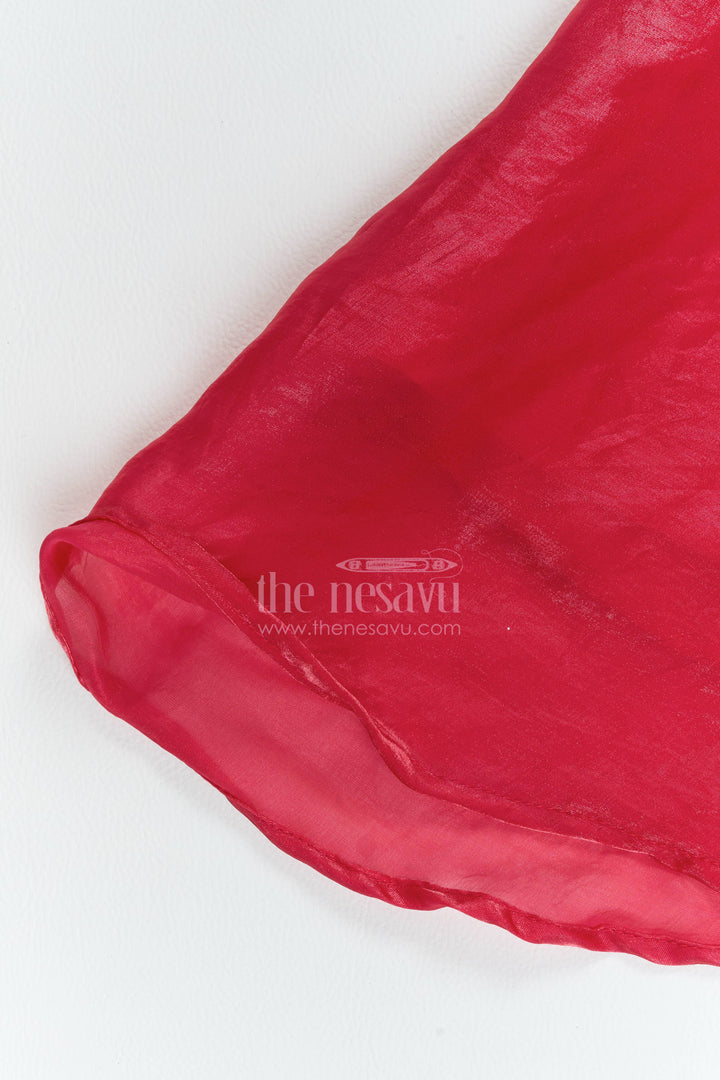 The Nesavu Girls Sharara / Plazo Set Girls Organza Sharara Set for Weddings Parties and Festive Functions Nesavu Nesavu Girls Organza Sharara Set For Weddings Parties Festive Functions And Elegant Family Celebrations