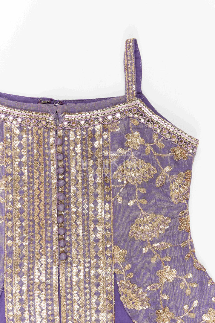 The Nesavu Girls Sharara / Plazo Set Girls Palazzo Set for Wedding Functions and Traditional Festivities Nesavu Nesavu Girls Viscose Silk Palazzo Set For Wedding Functions Traditional Festivities And Family Ceremonies