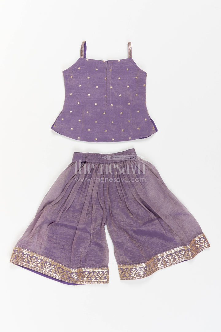 The Nesavu Girls Sharara / Plazo Set Girls Palazzo Set for Wedding Functions and Traditional Festivities Nesavu Nesavu Girls Viscose Silk Palazzo Set For Wedding Functions Traditional Festivities And Family Ceremonies