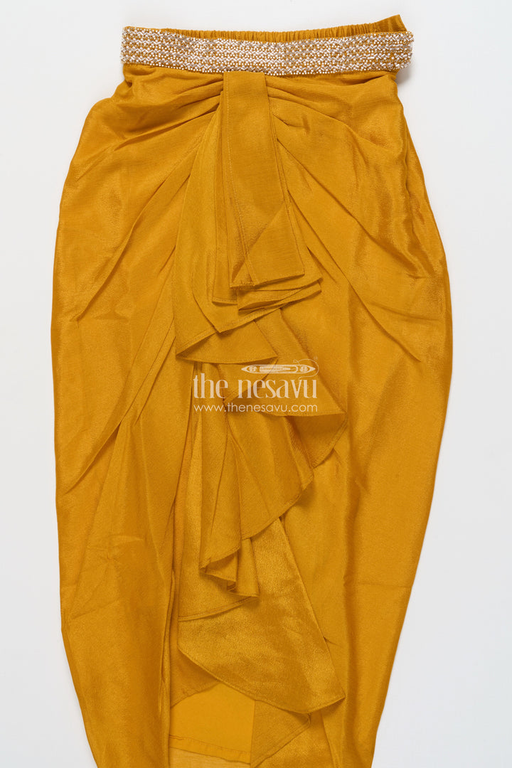 The Nesavu Girls Sharara / Plazo Set Girls Palazzo Set with Shrug for Weddings and Traditional Family Events Nesavu Nesavu girls festive palazzo set shrug kurti weddings family celebrations