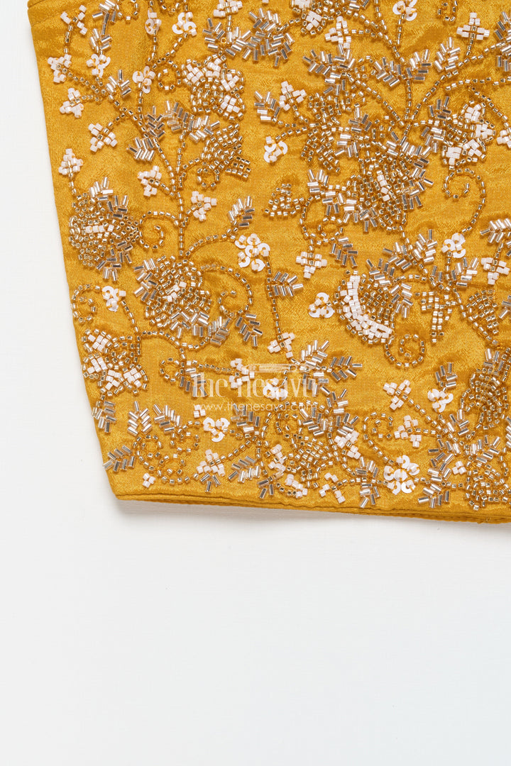 The Nesavu Girls Sharara / Plazo Set Girls Palazzo Set with Shrug for Weddings and Traditional Family Events Nesavu Nesavu girls festive palazzo set shrug kurti weddings family celebrations