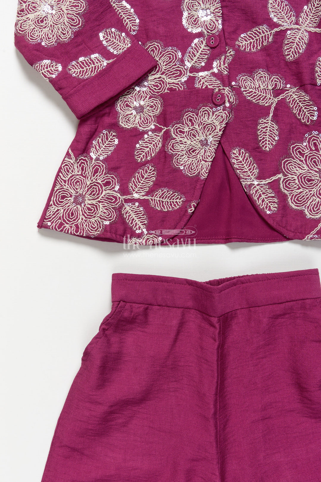 The Nesavu Girls Casual Set Girls Pant Suit for Festive Functions and Modern Ethnic Dressing Nesavu Nesavu girls pant suit festive functions stylish cultural celebrations