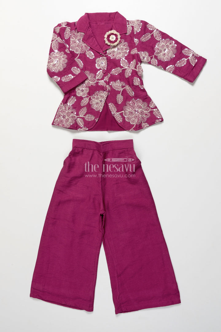 The Nesavu Girls Casual Set Girls Pant Suit for Festive Functions and Modern Ethnic Dressing Nesavu Nesavu girls pant suit festive functions stylish cultural celebrations