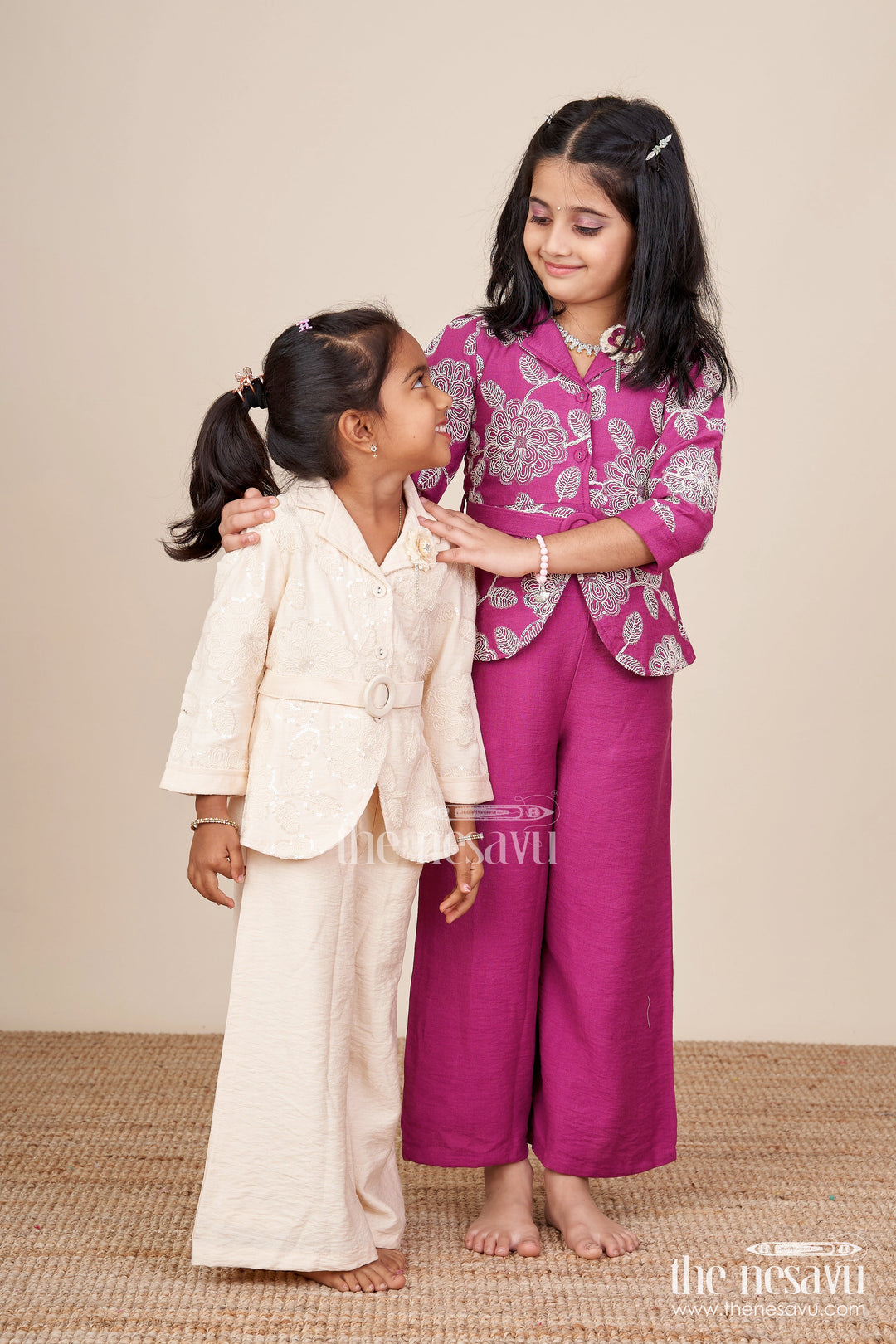 The Nesavu Girls Casual Set Girls Pant Suit for Festive Functions and Modern Ethnic Dressing Nesavu Nesavu girls pant suit festive functions stylish cultural celebrations