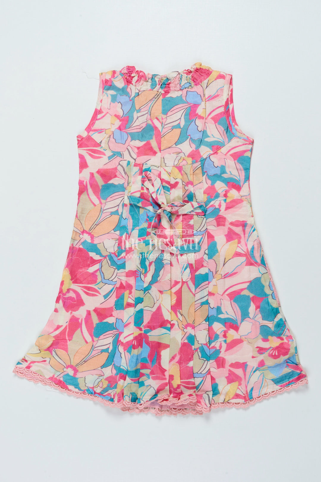 The Nesavu Girls Cotton Frock Girls Party Frock for Birthday Celebrations and Evening Outings Nesavu Nesavu georgette digital print frock girls birthday parties semi-formal wear