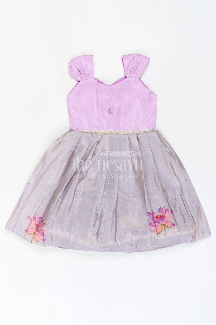 The Nesavu Silk Frock Girls Party Frock for Birthday Celebrations and Special Photo Moments Nesavu Nesavu Girls Semi Banaras Silk Party Frock With Shimmer Skirt For Birthdays And Celebrations