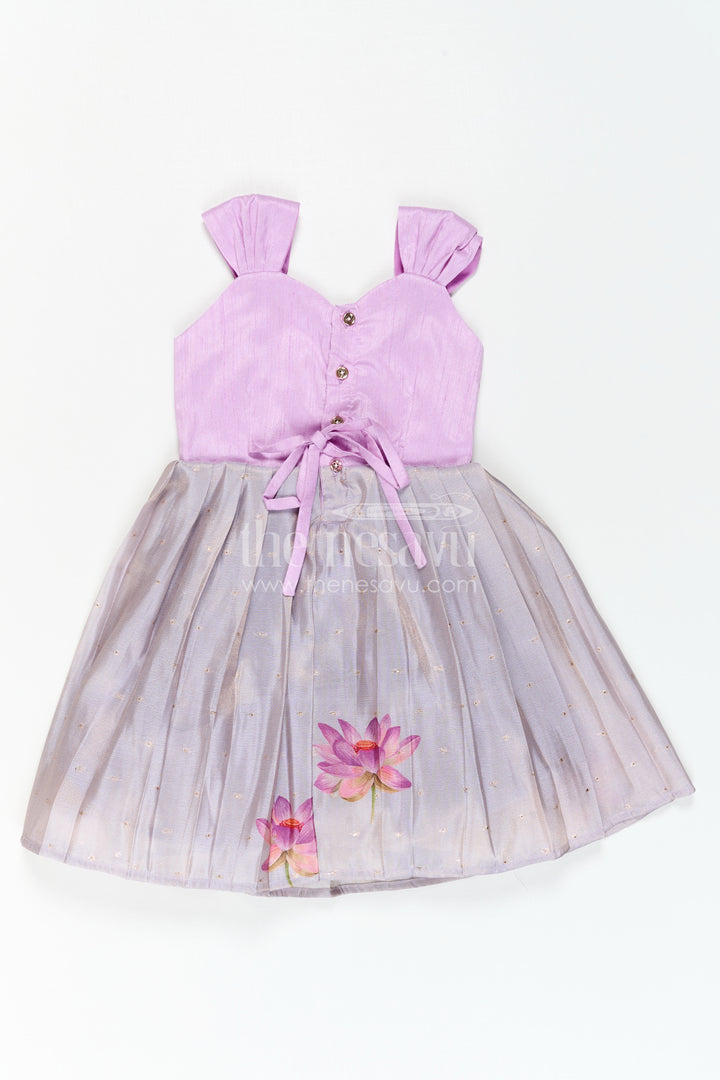The Nesavu Silk Frock Girls Party Frock for Birthday Celebrations and Special Photo Moments Nesavu Nesavu Girls Semi Banaras Silk Party Frock With Shimmer Skirt For Birthdays And Celebrations