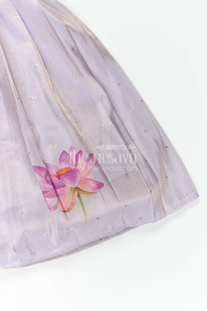 The Nesavu Silk Frock Girls Party Frock for Birthday Celebrations and Special Photo Moments Nesavu Nesavu Girls Semi Banaras Silk Party Frock With Shimmer Skirt For Birthdays And Celebrations