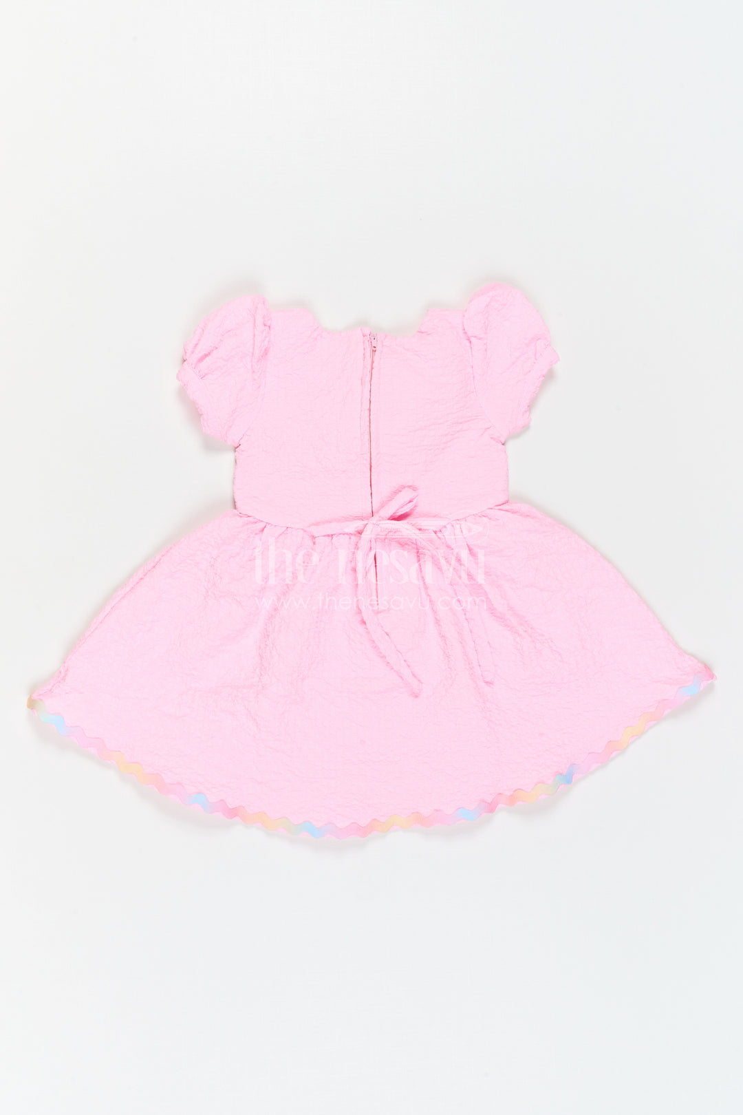 The Nesavu Girls Cotton Frock Girls Party Frock for Birthdays and Playful Celebrations Nesavu Nesavu Girls Birthday Party Frock With Thread Embroidery And Comfortable Cotton Blend Fabric