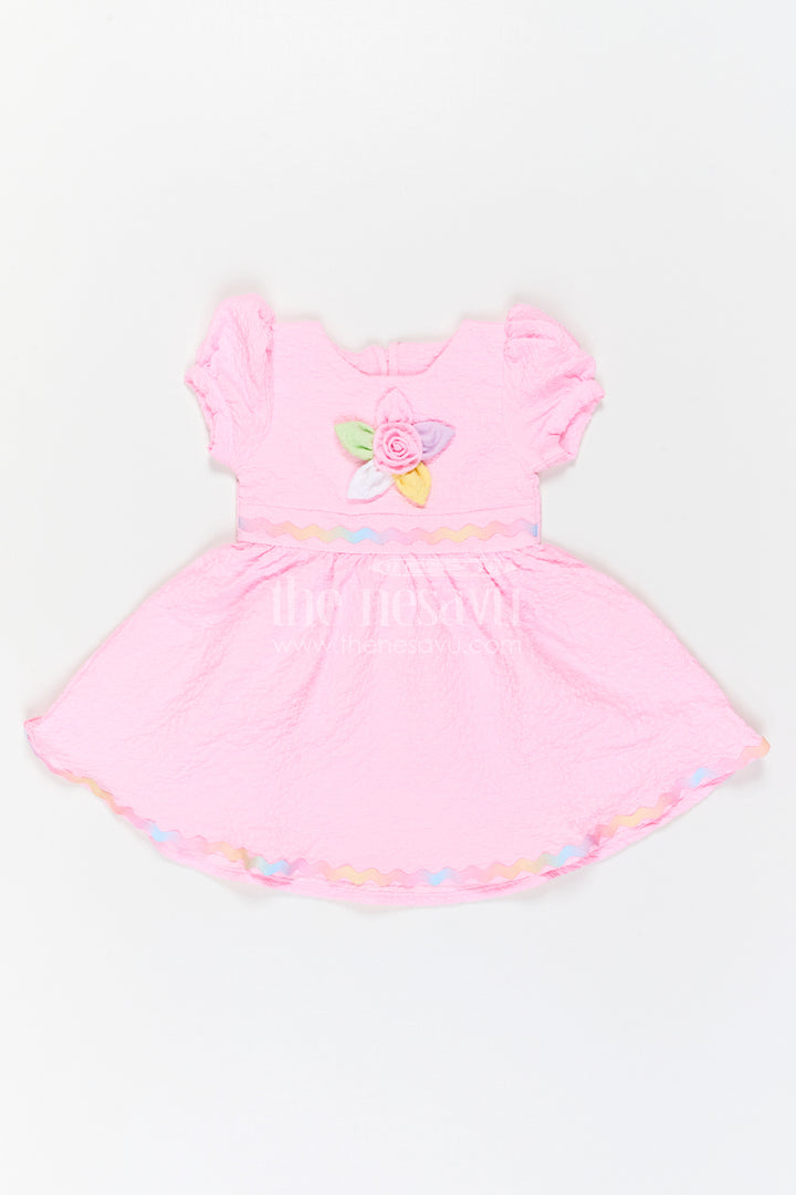 The Nesavu Girls Cotton Frock Girls Party Frock for Birthdays and Playful Celebrations Nesavu Nesavu Girls Birthday Party Frock With Thread Embroidery And Comfortable Cotton Blend Fabric