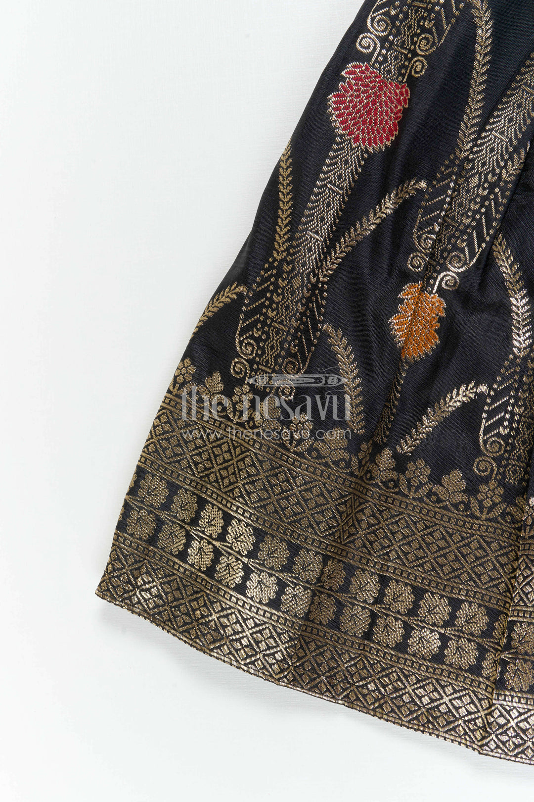 The Nesavu Silk Frock Girls Party Frock for Wedding and Festive Evenings Nesavu Nesavu Girls Party Frock With Tissue Silk Yoke And Zari Border For Festive Occasions
