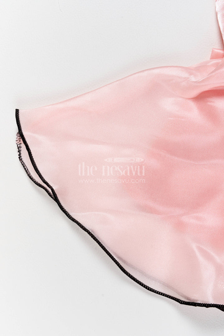 The Nesavu Girls Fancy Party Frock Girls Party Frock in Pink with Floral Detailing Nesavu Nesavu Girls Party Frock In Pink With Floral For Festive Photos